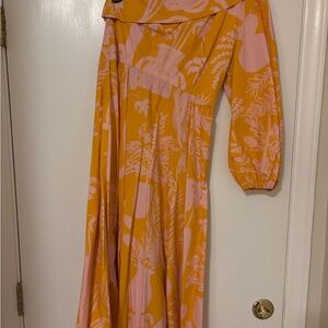 WHIT Pink and Yellow Artistic Fabric